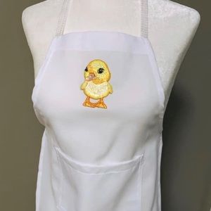 NEW Kids Apron with Yellow Chick Fuzzy Appliqué